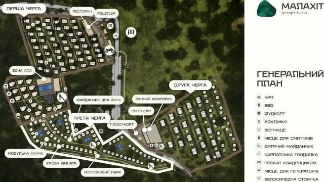 Генеральний план Малахіт Resort & SPA — три черги будівництва